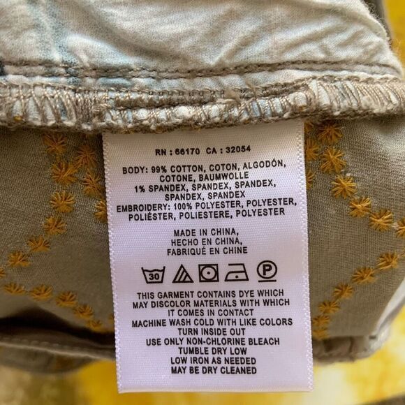 ANTHROPOLOGIE Embroidered Chinos (Sz 32) - Picture 12 of 13